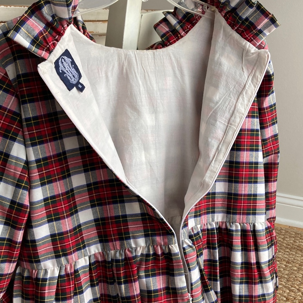 Elizabeth Wilson Designs Judy Lanien Dress in Ivory Tartan. Size Medium - Picture 8 of 12